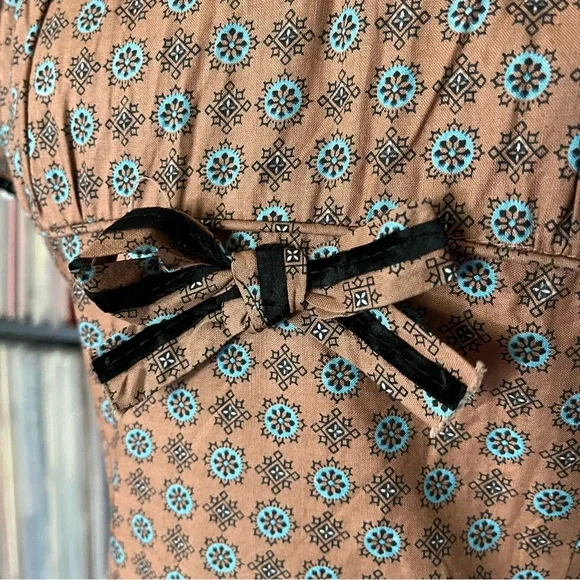 vintage 40s 50s calico dress bows 🤎🖤🤎 - Picture 9 of 11
